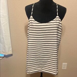 Black and White Sleeveless Top